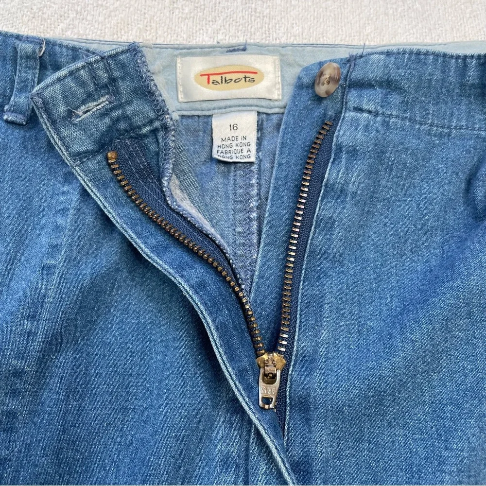 Talbots Blue Denim‎ Straight Mini Skirt~  Size 16~ Casual